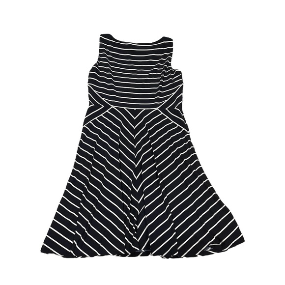 Lauren RalphDress Womens Sz 12 Black Chevron Striped Sleeveless Jewel Neck EUC - Picture 6 of 7
